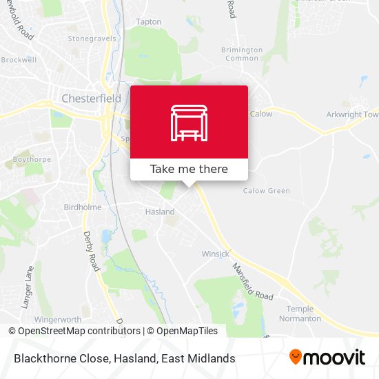 Blackthorne Close, Hasland map