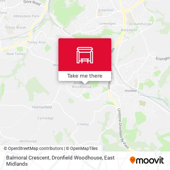 Balmoral Crescent, Dronfield Woodhouse map