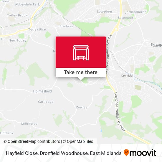 Hayfield Close, Dronfield Woodhouse map
