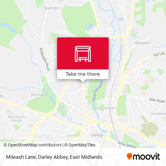 Mileash Lane, Darley Abbey map