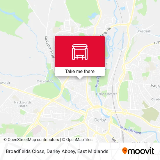 Broadfields Close, Darley Abbey map