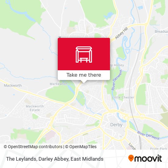 The Leylands, Darley Abbey map