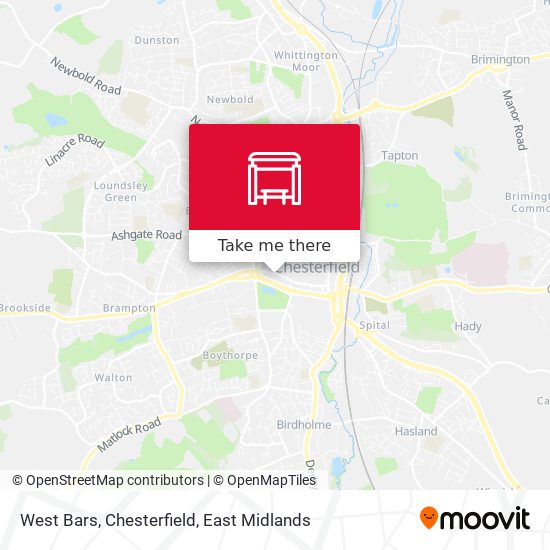 West Bars, Chesterfield map