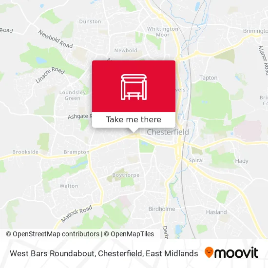 West Bars Roundabout, Chesterfield map