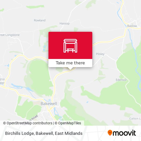 Birchills Lodge, Bakewell map
