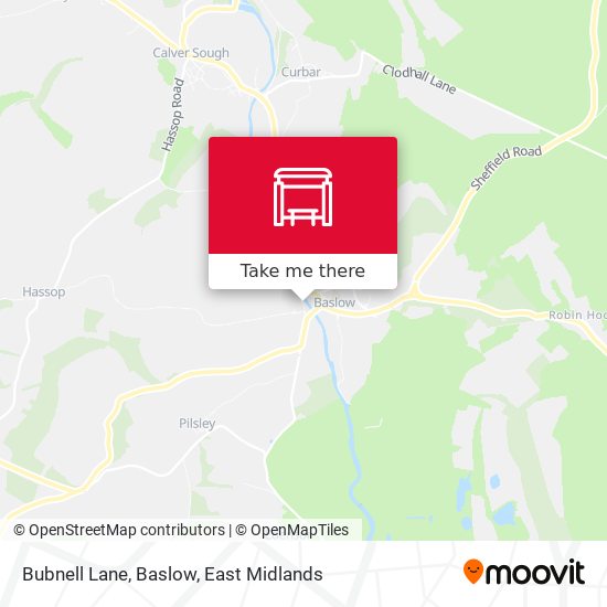 Bubnell Lane, Baslow map