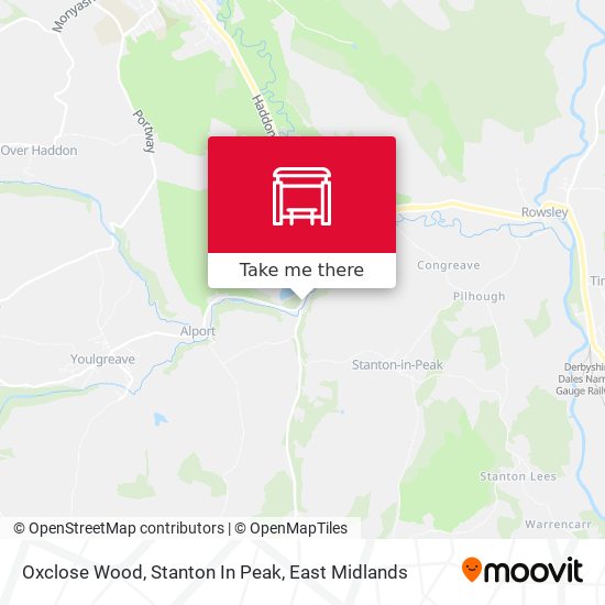 Oxclose Wood, Stanton In Peak map