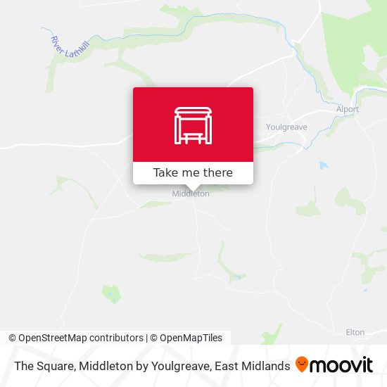 The Square, Middleton by Youlgreave map