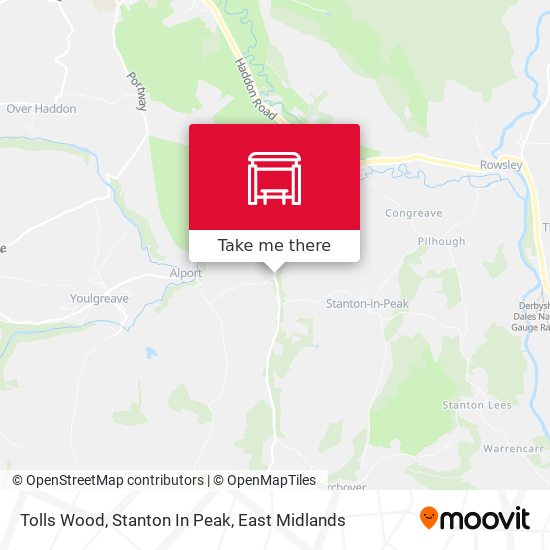 Tolls Wood, Stanton In Peak map