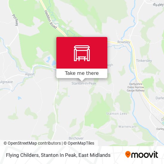 Flying Childers, Stanton In Peak map