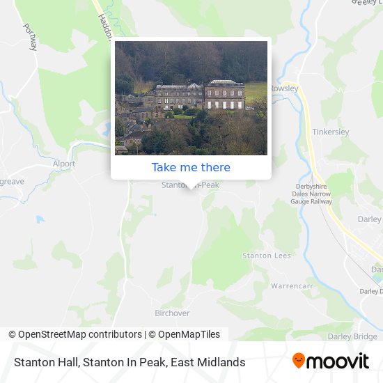 Stanton Hall, Stanton In Peak map