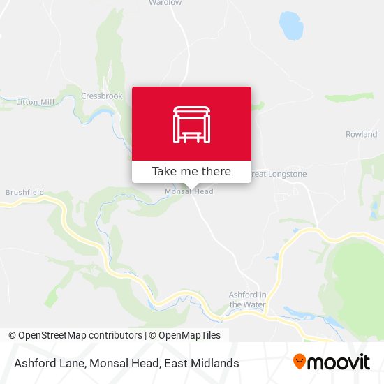 Ashford Lane, Monsal Head map