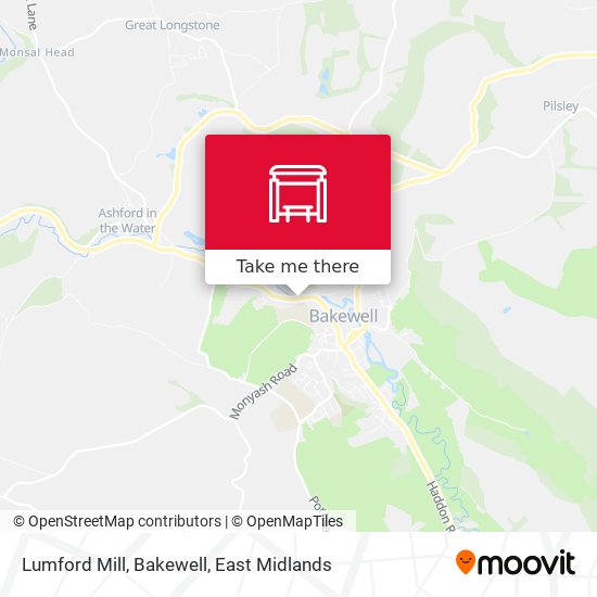 Lumford Mill, Bakewell map