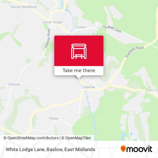 White Lodge Lane, Baslow map