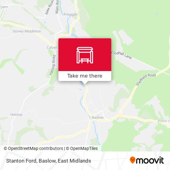 Stanton Ford, Baslow map