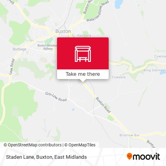 Staden Lane, Buxton map