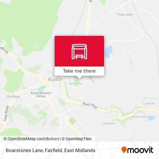 Boarstones Lane, Fairfield map