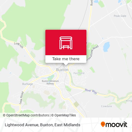 Lightwood Avenue, Buxton map