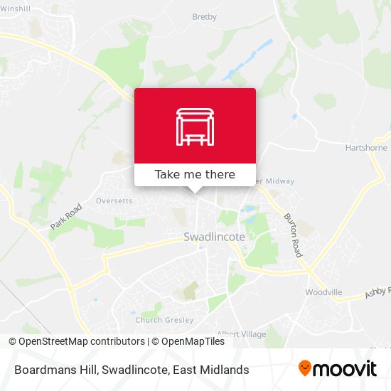 Boardmans Hill, Swadlincote map