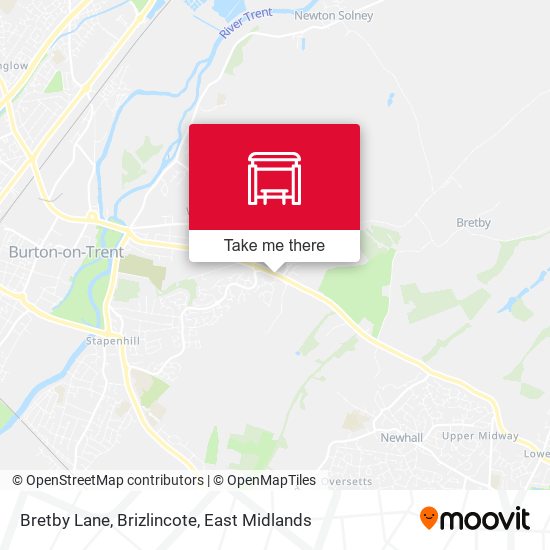 Bretby Lane, Brizlincote map