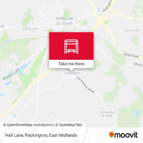 Hall Lane, Packington map