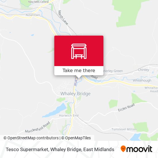 Tesco Supermarket, Whaley Bridge map