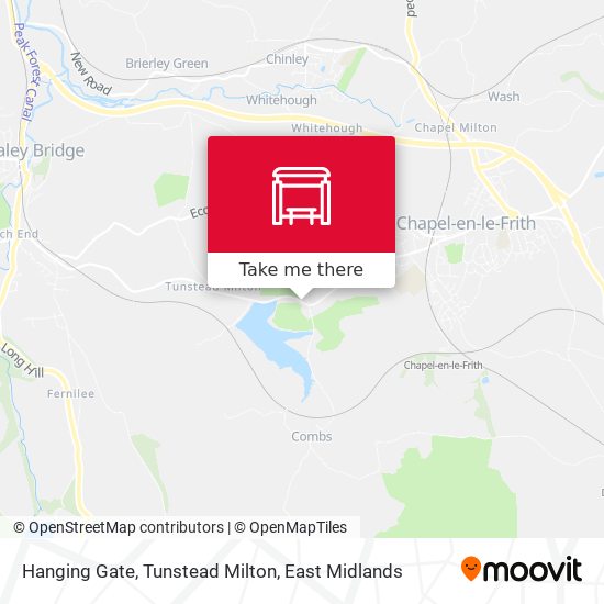 Hanging Gate, Tunstead Milton map