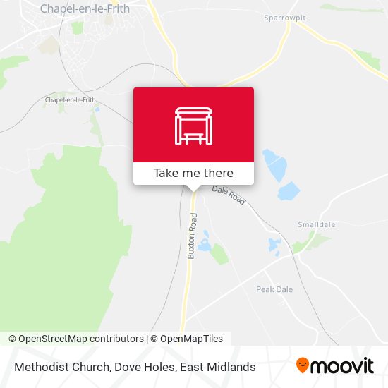 Methodist Church, Dove Holes map
