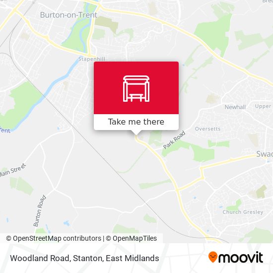 Woodland Road, Stanton map