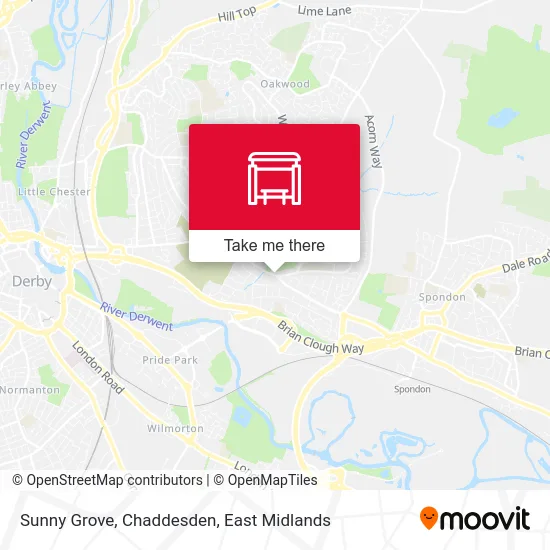 Sunny Grove, Chaddesden map