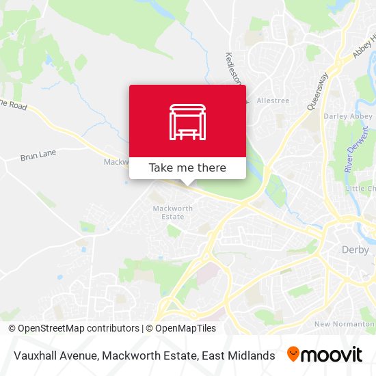 Vauxhall Avenue, Mackworth Estate map