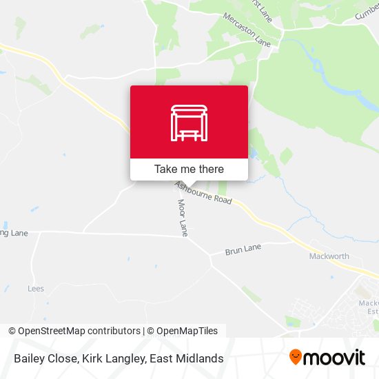 Bailey Close, Kirk Langley map
