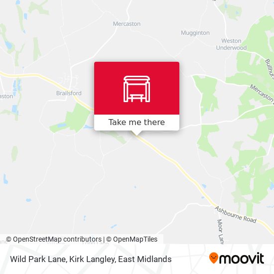 Wild Park Lane, Kirk Langley map
