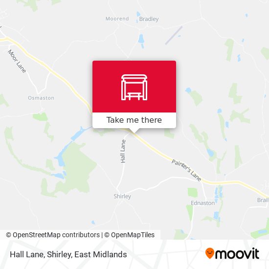 Hall Lane, Shirley map