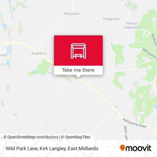 Wild Park Lane, Kirk Langley map