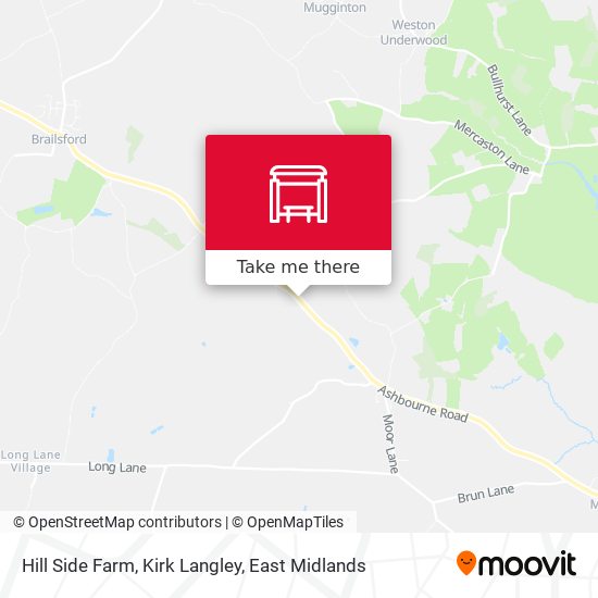 Hill Side Farm, Kirk Langley map