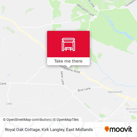 Royal Oak Cottage, Kirk Langley map