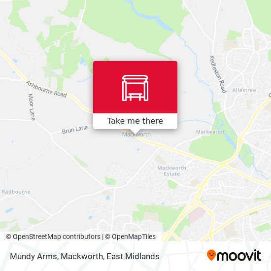 Mundy Arms, Mackworth map