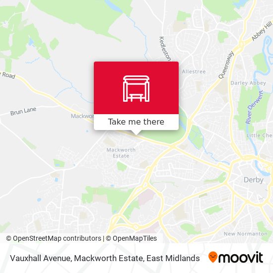 Vauxhall Avenue, Mackworth Estate map