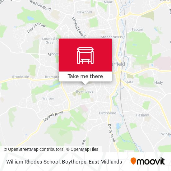 William Rhodes School, Boythorpe map