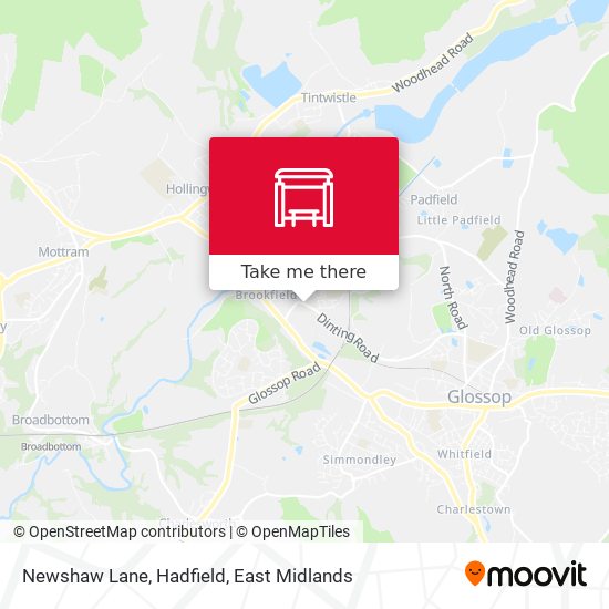Newshaw Lane, Hadfield map