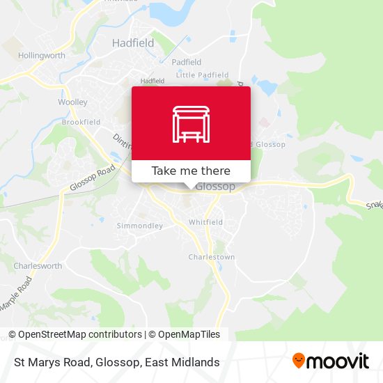 St Marys Road, Glossop map