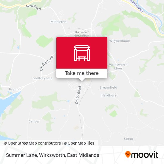 Summer Lane, Wirksworth map