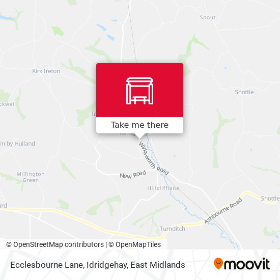 Ecclesbourne Lane, Idridgehay map