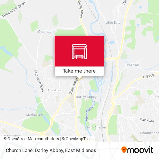 Church Lane, Darley Abbey map