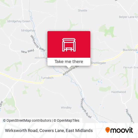 Wirksworth Road, Cowers Lane map