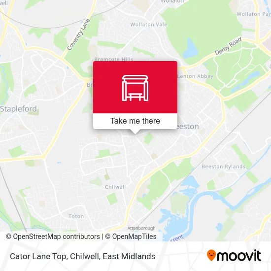 Cator Lane Top, Chilwell map