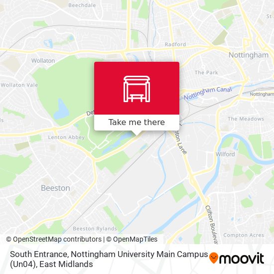 South Entrance, Nottingham University Main Campus (Un04) map