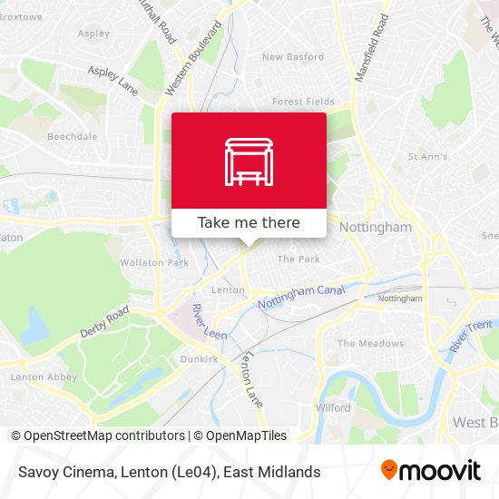 Savoy Cinema, Lenton (Le04) map