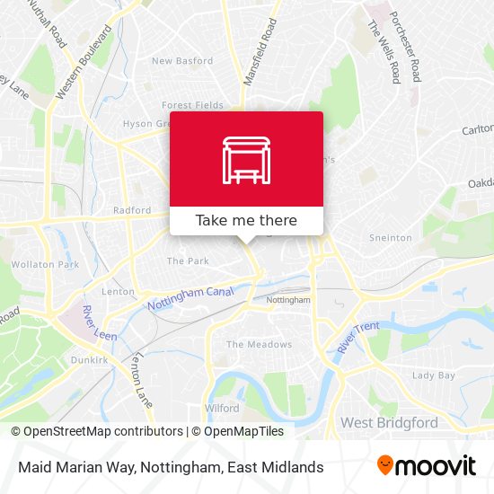 Maid Marian Way, Nottingham map